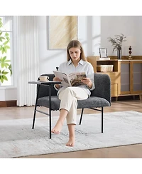Streamdale Furniture Modern Upholstered Lounge Chair with Side Table and Storage Pockets