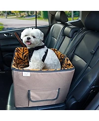 Arf Pets Dog Booster Car Seat with Adjustable Straps Foam Base Tether Strap Plush Washable Lining