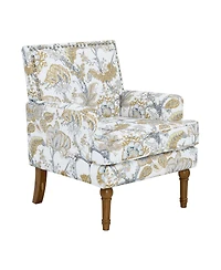 Streamdale Furniture Floral Upholstered Armchair with Nailhead Trim and Legs