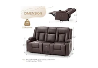 Aecojoy Recliner Loveseat with ConsoleandBluetooth Speakers, Manual Rv Reclining Sofa