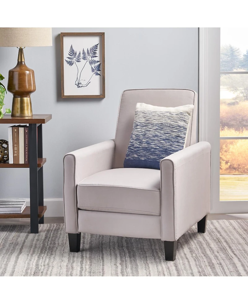 Streamdale Furniture Upholstered Push Back Recliner with Solid Beech Wood Legs