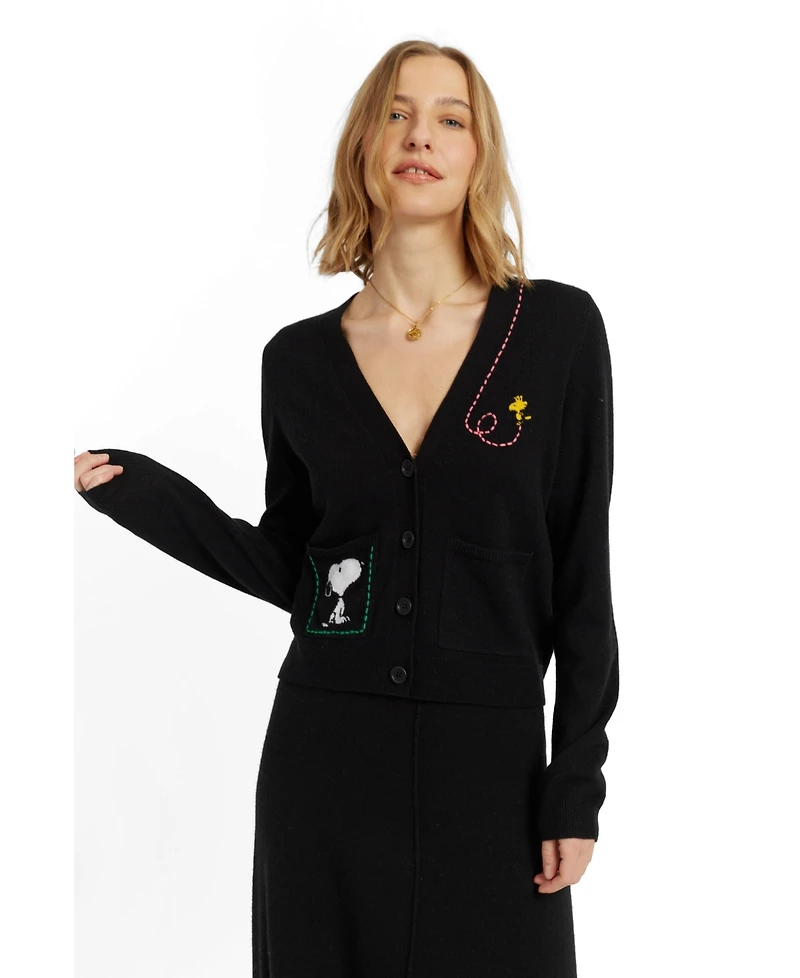 Chinti & Parker Women's Wool-Cashmere Snoopy Pocket Cardigan