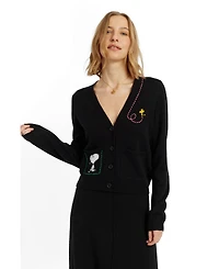 Chinti & Parker Women's Wool-Cashmere Snoopy Pocket Cardigan