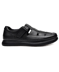 Pazstor Men's Premium Comfort Leather Closed Toe Casual Sandals Memphis