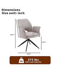 Streamdale Furniture Set of 2 Modern Fabric Rotating Dining Chairs