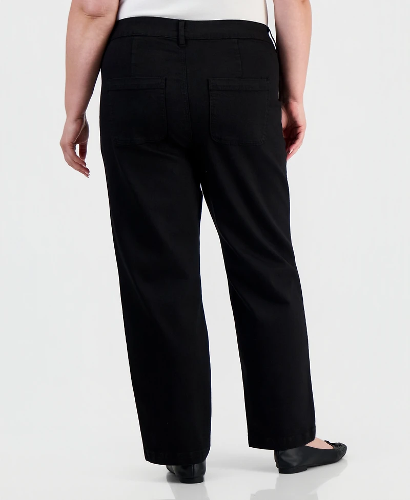 Style & Co Plus High-Rise Pull-On Utility Jeans, Macy's Exclusive