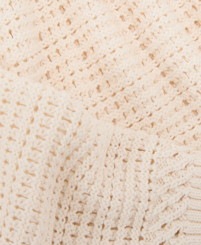Reiss Women's Cotton Open-Stitch Crewneck Jumper