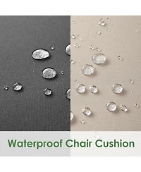 Waterproof Outdoor Chair Cushions Set of 2 - Thick 600D Oxford Foam Seat Pads with Ties for Garden Sofa or Patio, 22"x22"x4"