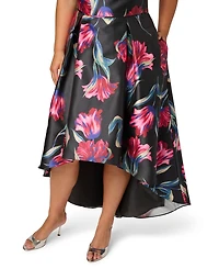 Adrianna Papell Plus Printed Sleeveless Mikado Dress