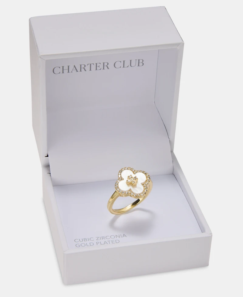 Charter Club Mother of Pearl and Crystal Ring, Macy's Exclusive