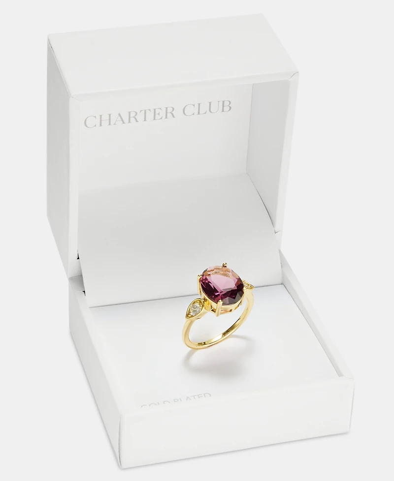 Charter Club Purple Crystal Oval Ring, Macy's Exclusive