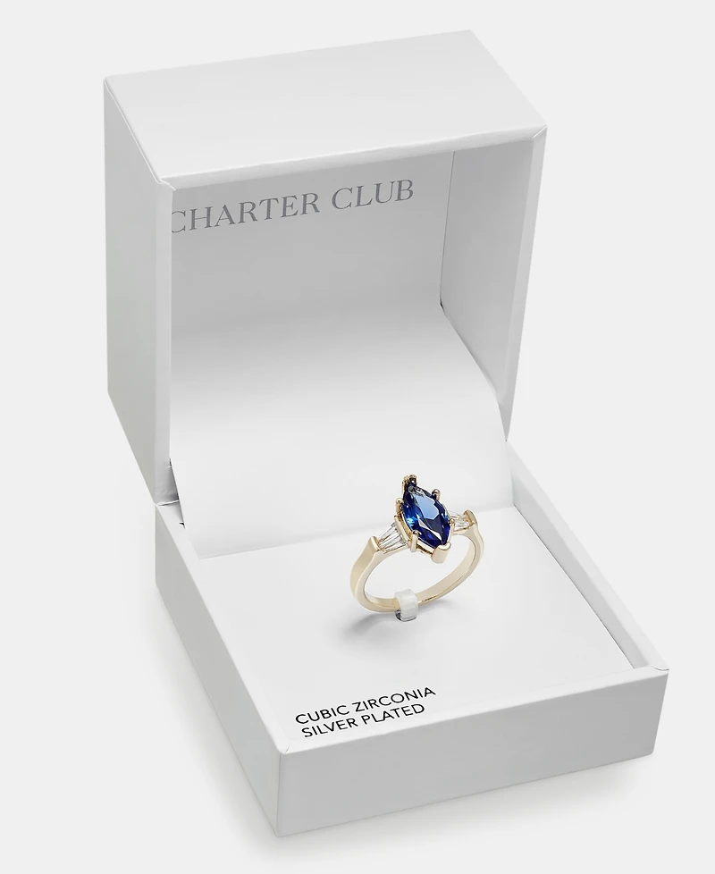 Charter Club Blue Crystal Marquise Ring, Macy's Exclusive