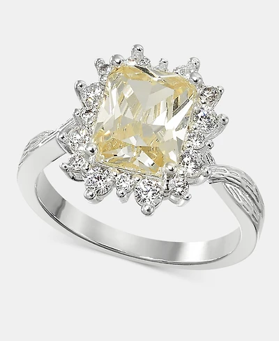 Charter Club Yellow Cubic Zirconia Emerald Ring, Macy's Exclusive