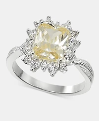 Charter Club Yellow Cubic Zirconia Emerald Ring, Macy's Exclusive