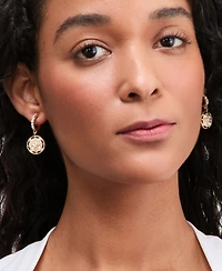 Charter Club Faux Pearl and Glass Drop Hoop Drop Earrings, Macy's Exclusive