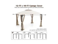 Boyel Living 10 x 12 Feet Gazebo Replacement Top with Air Vent and Drainage Holes-Beige