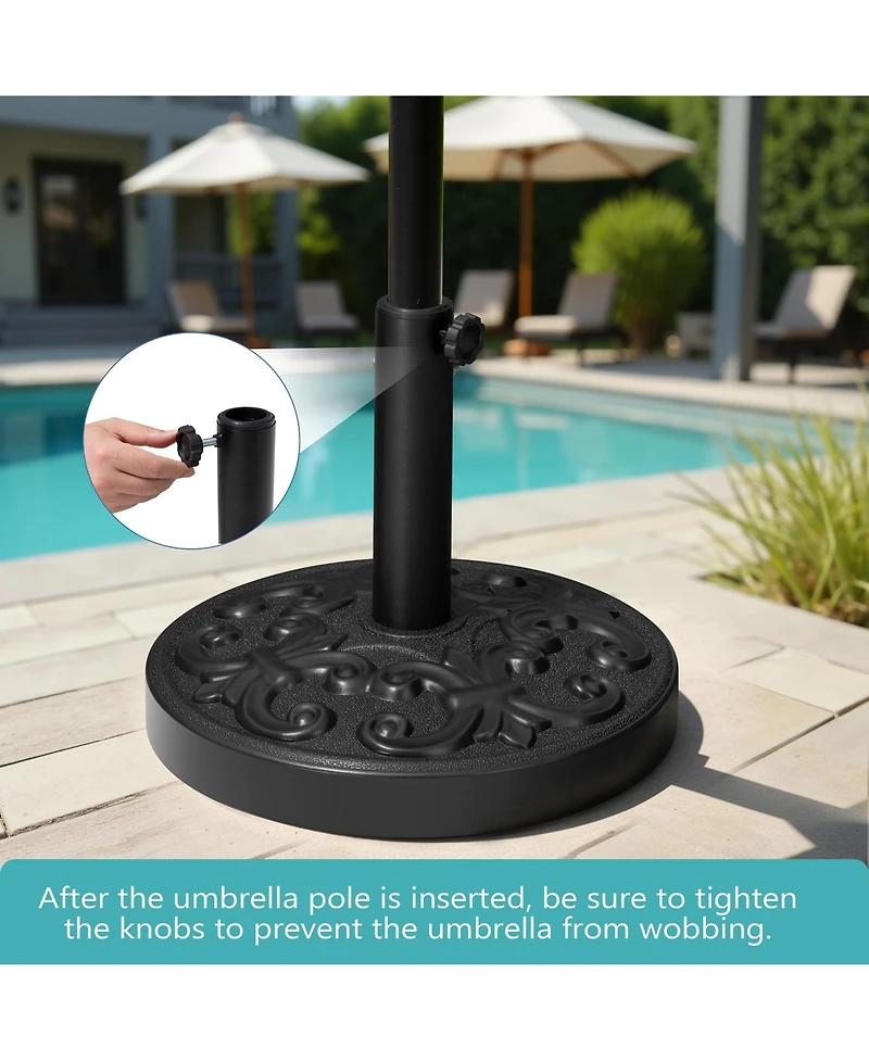 Pellebant 30 lbs Heavy Duty Patio Market Round Concrete Umbrella Base