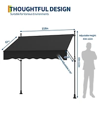 gaomon Outdoor Sunshade Shelter, Manual Patio Retractable Awning