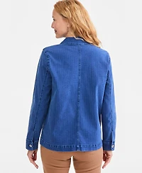 Style & Co Women's Denim Field Jacket Long-Sleeve Utility, Macy's Exclusive
