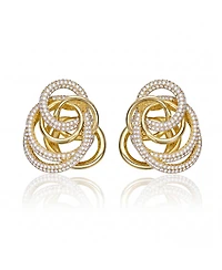 14k Gold Plated Multiple Eternity Circle Love Knot Stud Earrings