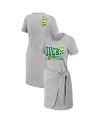 Wear by Erin Andrews Women's Heather Gray Oregon Ducks Knotted T-Shirt Dress