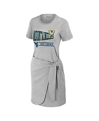 Wear by Erin Andrews Women's Heather Gray West Virginia Mountaineers Knotted T-Shirt Dress