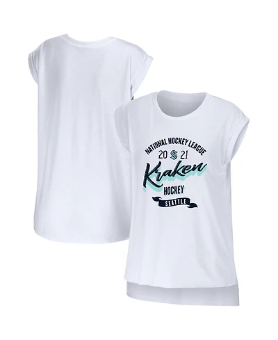 Wear by Erin Andrews Women's White Seattle Kraken Domestic Tank Top