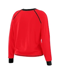 Wear by Erin Andrews Women's Scarlet San Francisco 49ers Tie-Front Long Sleeve T-Shirt