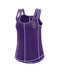 Wear by Erin Andrews Women's Purple Colorado Rockies Contrast Stitch Tank Top