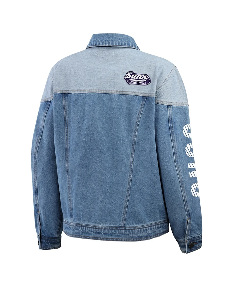 Wear by Erin Andrews Women's Blue Phoenix Suns Full-Button Denim Jacket