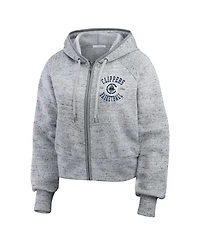 Wear by Erin Andrews Women's Heather Gray La Clippers Speckled Radiator Full-Zip Hoodie