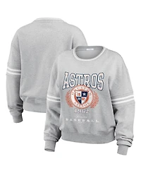Wear by Erin Andrews Women's Heather Gray Houston Astros Domestic Crest Pullover Sweatshirt