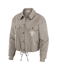 Wear by Erin Andrews Women's Gray Boston Bruins Cinched Button-Up Jacket
