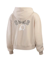 Wear by Erin Andrews Women's Cream Phoenix Suns Plus Tonal Felt Patch Full-Zip Hoodie