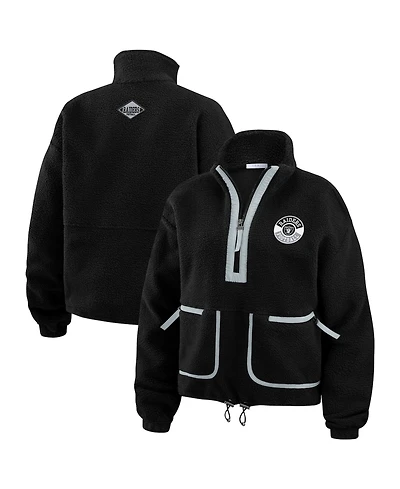 Wear by Erin Andrews Women's Black Las Vegas Raiders Polar Fleece Half-Zip Jacket