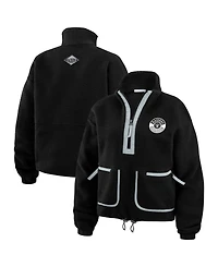 Wear by Erin Andrews Women's Black Las Vegas Raiders Polar Fleece Half-Zip Jacket