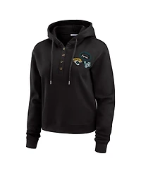 Wear by Erin Andrews Women's Black Jacksonville Jaguars Waffle Pullover Hoodie