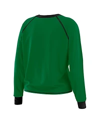 Wear by Erin Andrews Women's Green/Black New York Jets Tie-Front Long Sleeve Top