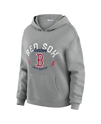 Wear by Erin Andrews Women's 2-Piece Gray Boston Red Sox Waffle-Knit Long-Sleeve Hoodie & Lounge Pant Set