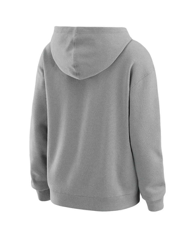 Wear by Erin Andrews Women's Gray New York Yankees Waffle-Knit Long-Sleeve Hoodie Lounge Pant Set