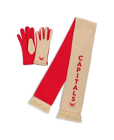 Wear by Erin Andrews Women's Washington Capitals Tonal Microcheck Scarf Glove Set