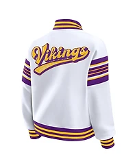 Wear by Erin Andrews Women's White Minnesota Vikings Plus Full-Snap Fleece Sweatshirt Jacket