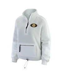 Wear by Erin Andrews Women's Gray Boston Bruins Polar Fleece Quarter-Zip Jacket