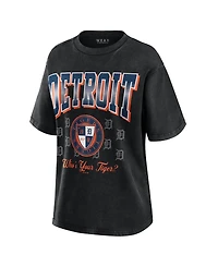 Wear by Erin Andrews Women's Black Detroit Tigers Oversized Boyfriend T-Shirt