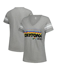 G-iii 4Her by Carl Banks Women's Heather Gray Nascar Daytona 500 First Pick V-Neck T-Shirt