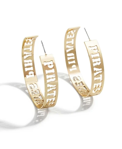 Wear by Erin Andrews x Baublebar Pittsburgh Pirates Large Cutout Hoop Earrings