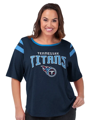 G-iii 4Her by Carl Banks Women's Navy Tennessee Titans Plus Linebacker T-Shirt