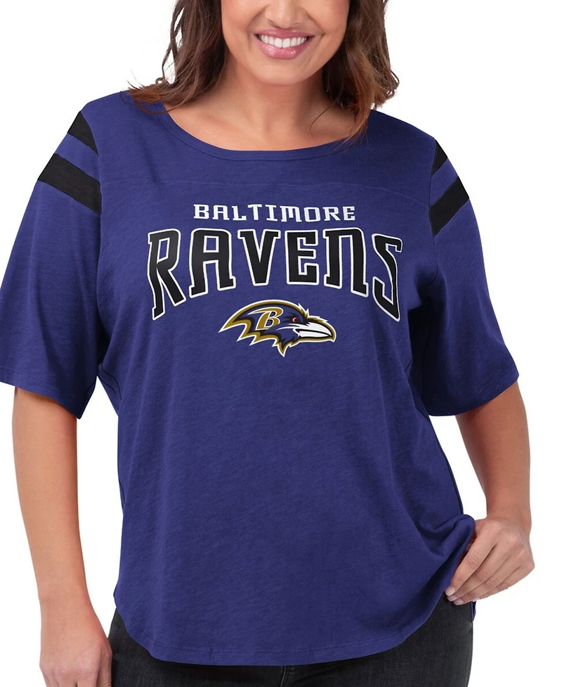 G-iii 4Her by Carl Banks Women's Purple Baltimore Ravens Plus Linebacker T-Shirt