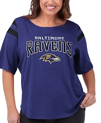 G-iii 4Her by Carl Banks Women's Purple Baltimore Ravens Plus Linebacker T-Shirt