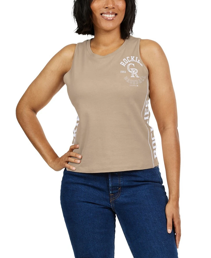 Wear by Erin Andrews Women's Tan Colorado Rockies Tonal Tank Top